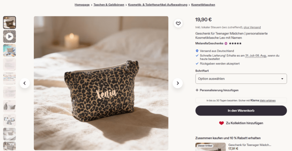 Das Listing, eine Leo Kosmetiktasche für Teenager