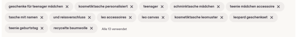 die 13 etsy tags